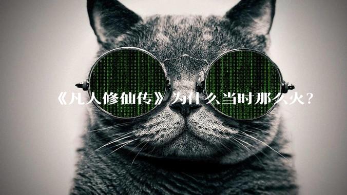 《凡人修仙传》为什么当时那么火？